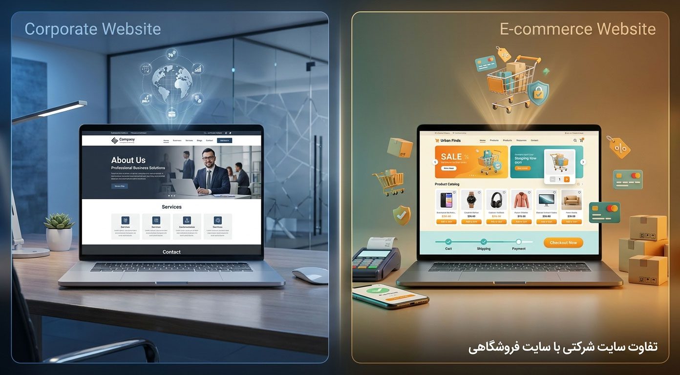 تفاوت سایت شرکتی با سایت فروشگاهی